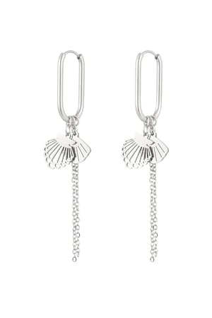 Cute shell earrings - Silver Color color h5 