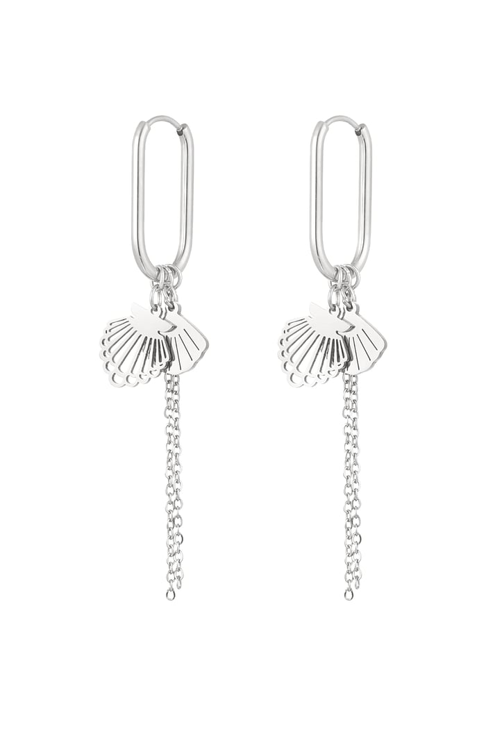 Cute shell earrings - Silver Color color 