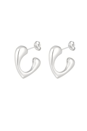 Chunky shaped earrings - Silver Color color h5 