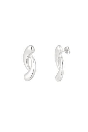 Earrings loose stripes - Silver Color color h5 