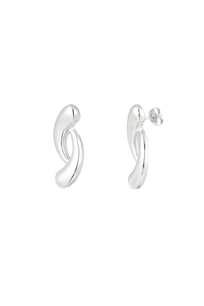 Earrings loose stripes - Silver Color color 