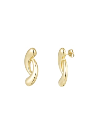 Earrings loose stripes - Gold color h5 