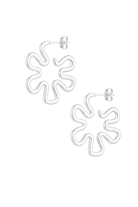 Pendientes flor hippie - Color plata