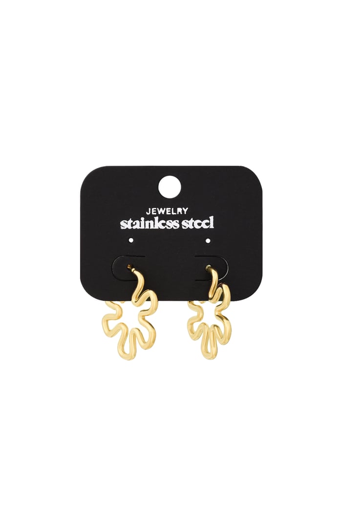 Hippie flower earrings - Gold color Picture4