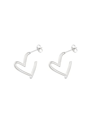 Earrings fall in love - Silver Color color h5 