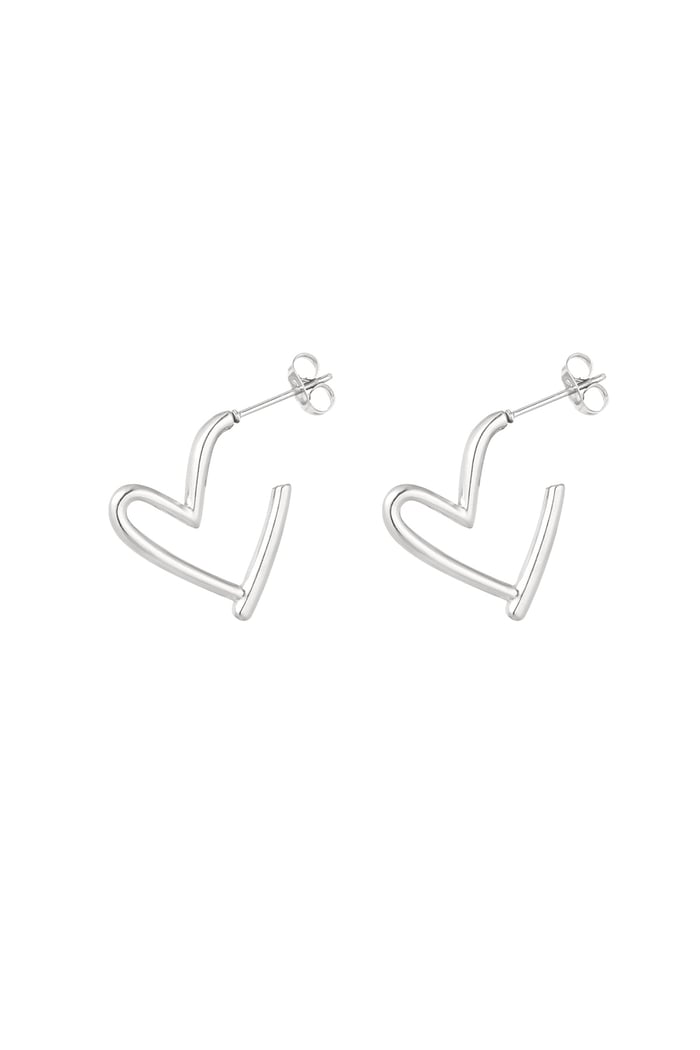 Earrings fall in love - Silver Color color 