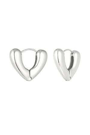 V-shape earrings - Silver Color color h5 