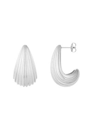 Earrings drop open structure - Silver Color color h5 