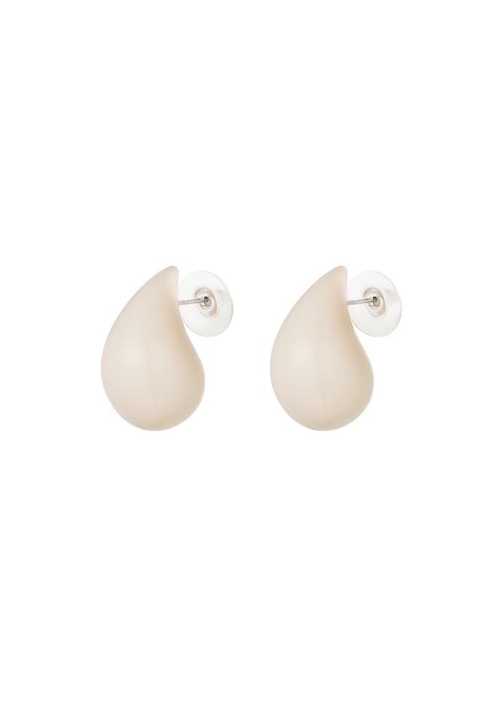 Colorful drop earring - beige 