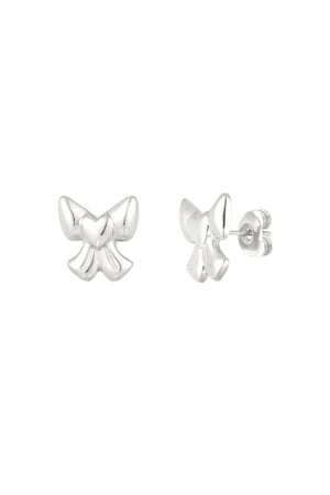 Ear studs bow lover - Silver Color color h5 