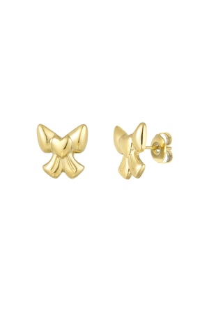 Ear studs bow lover - Gold color h5 