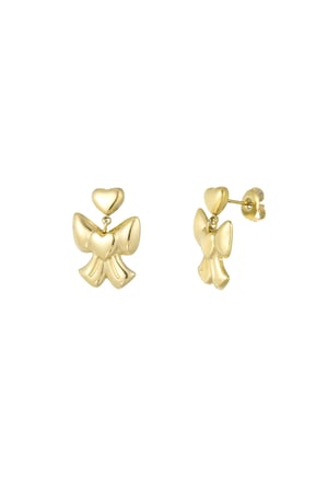 Earrings bow lover - Gold color h5 