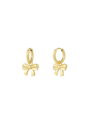 Earrings simple bow - Gold color h5 