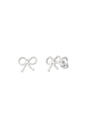 Ear studs bow basic - Silver Color color h5 