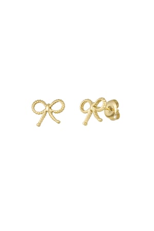 Ear studs bow basic - Gold color h5 