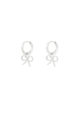 Earrings bow basic - Silver Color color h5 