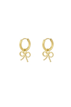 Earrings bow basic - Gold color h5 