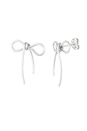 Earrings basic bow - Silver Color color h5 