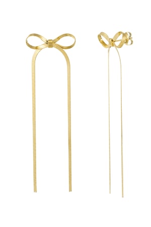 Earrings with long bow - Gold color h5 