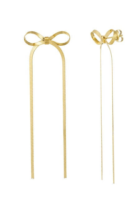 Earrings with long bow - Gold color 2