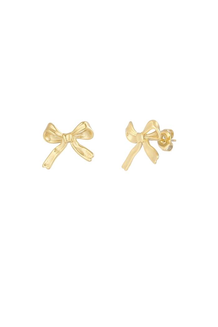 Earrings must have bow - Gold color 