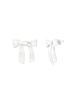 Earrings lovely bow - Silver Color color h5 