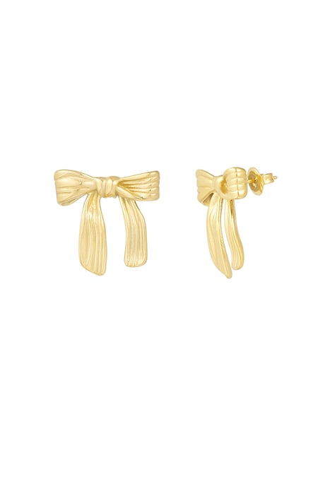 Earrings lovely bow - Gold color