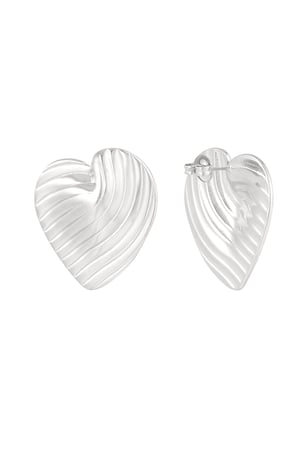 Statement earrings forever love - Silver Color color h5 