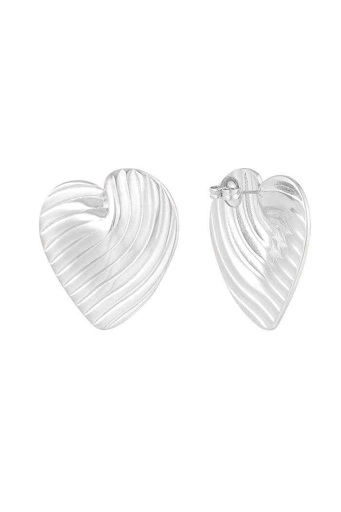 Statement earrings forever love - Silver Color color 