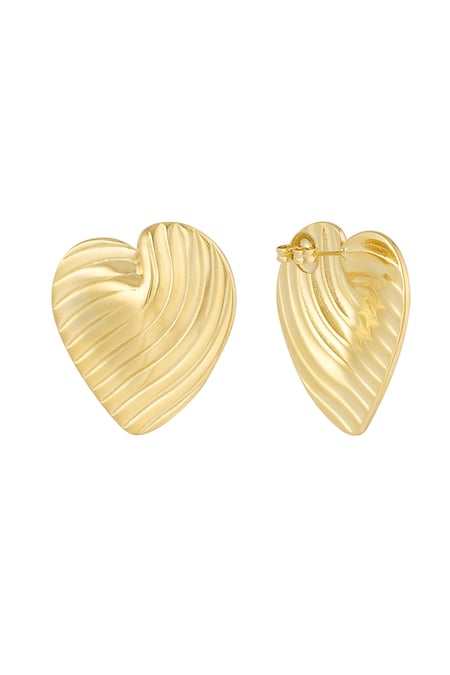 Statement earrings forever love - Gold color