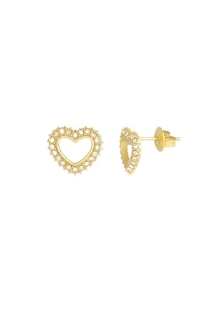 Diamond heart studs - Gold color h5 