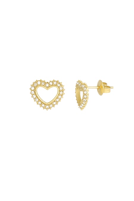 Diamond heart studs - Gold color