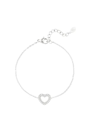 Diamond heart bracelet - Silver Color color h5 