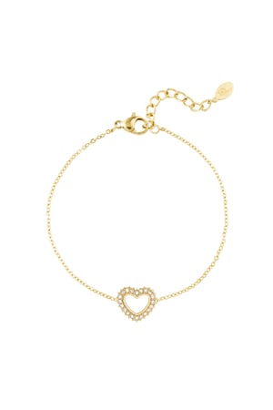 Diamond heart bracelet - Gold color h5 