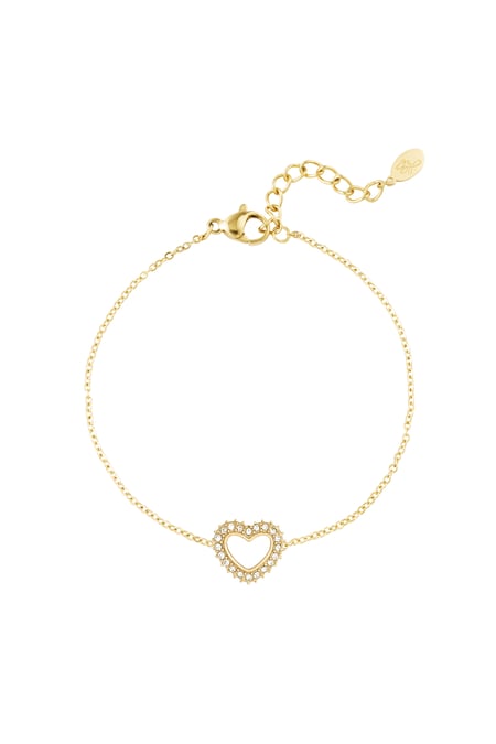 Diamond heart bracelet - Gold color