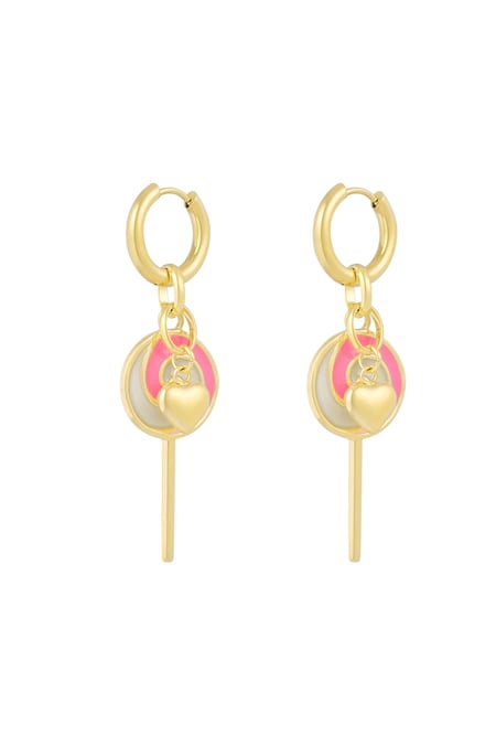 Earrings lollypop love - Gold color 2