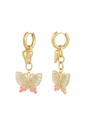 Earrings butterfly babe - Gold color h5 