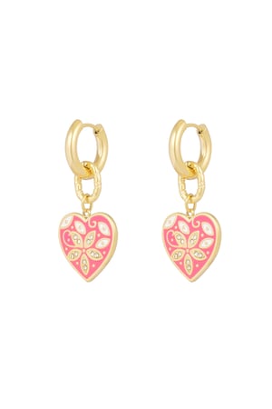 Earrings eyes on you - pink Gold color h5 