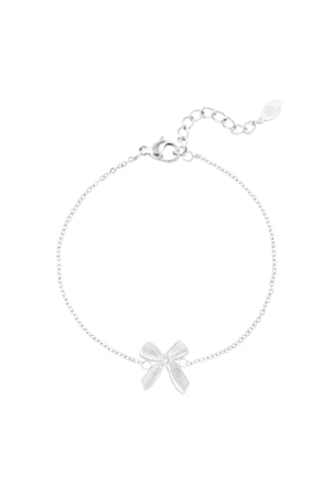 Simple bracelet with bow - Silver Color color h5 