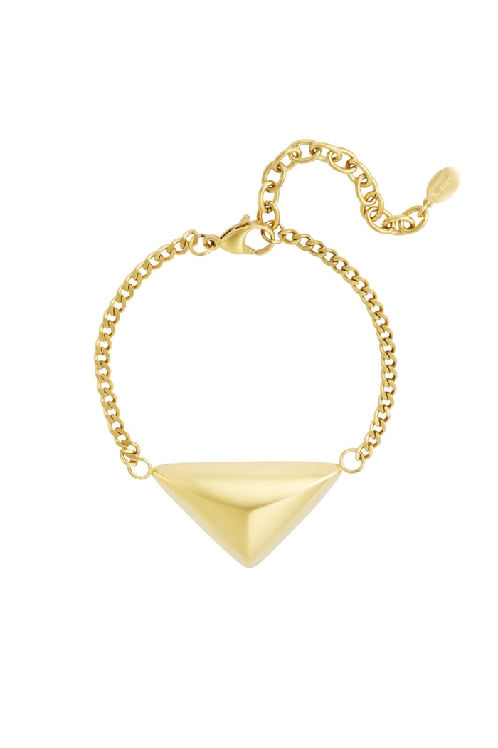 Folded triangle bracelet - Gold color 