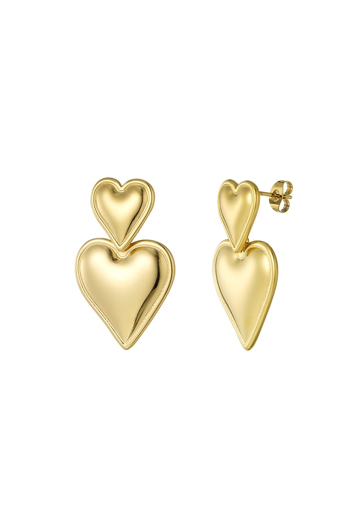 Earrings loves double - Gold color 