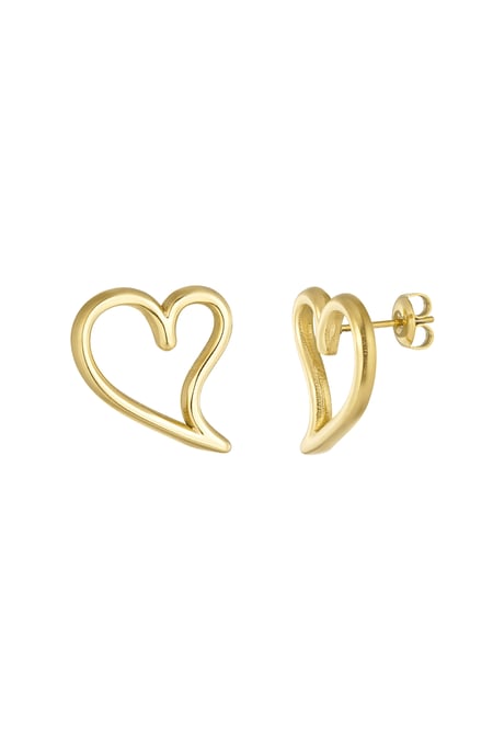 Shaped heart earrings - Gold color 2