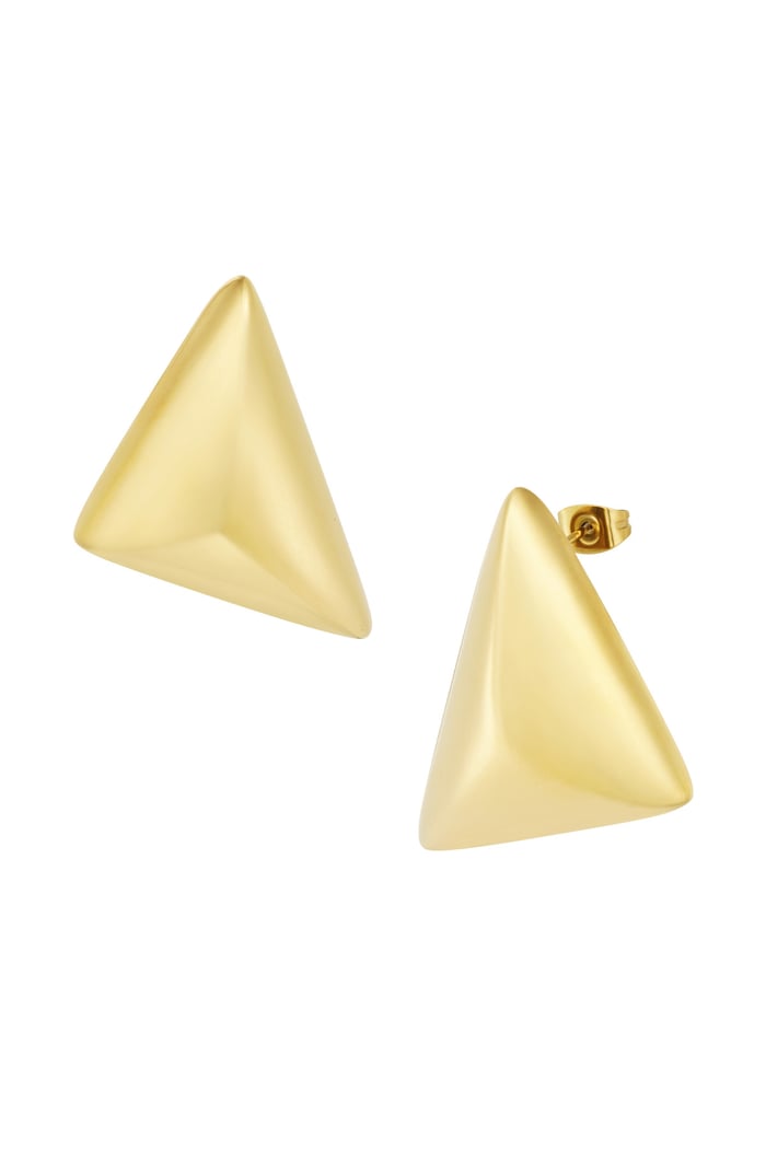 Folded triangle earrings - Gold color Picture3