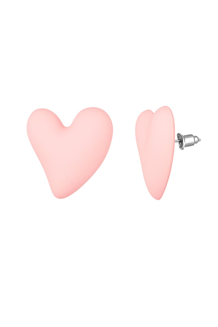 Colorful love earrings - pale pink  