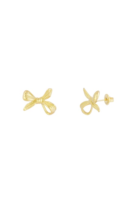 Upside down bow earrings - Gold color 2