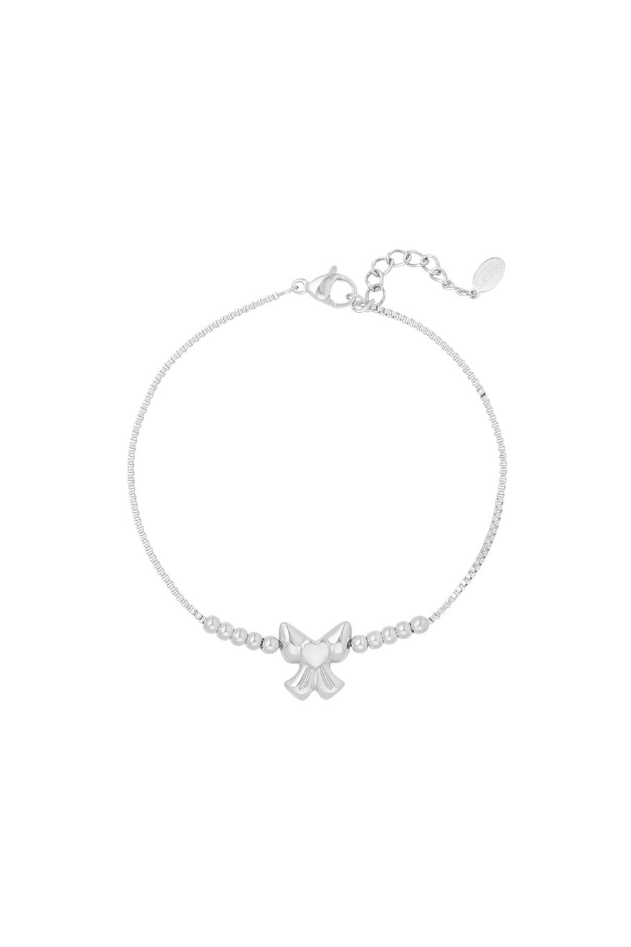 Süßes Schleifen-Armband mit Perlen - Goldfarbe