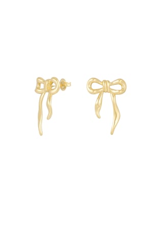 Casual bow earrings - Gold color h5 