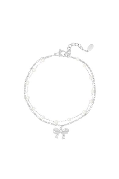 double bracelet with bow and pearls h5 