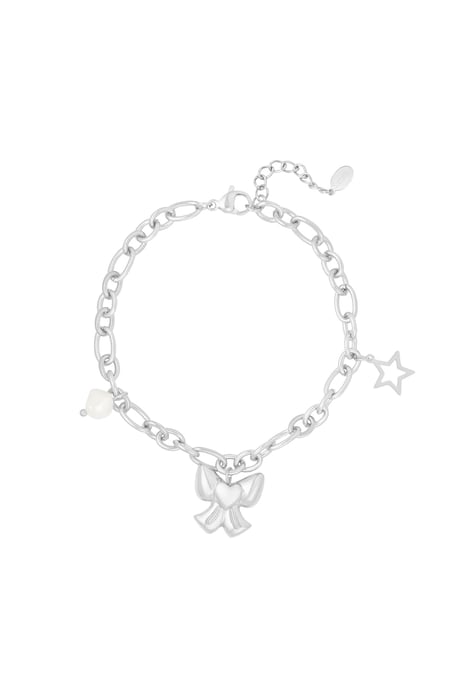 Charm bracelet with bow - Silver Color color 2