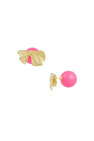 Bow studs earrings color - fuchsia h5 